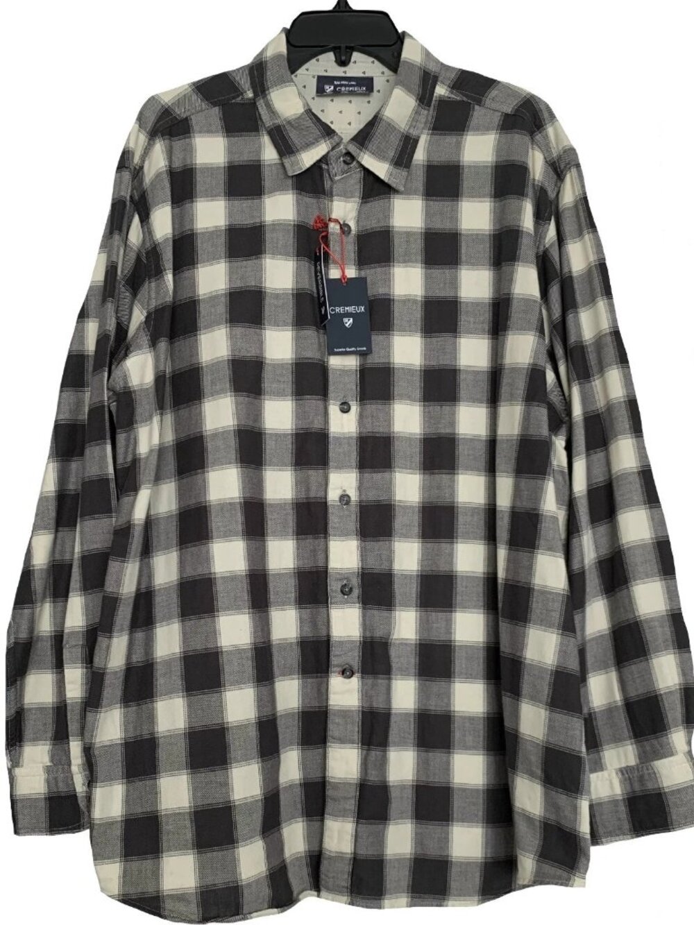 NEW Size XXL Men's Cremieux Reversible Black White Buffalo Check Geometric $79